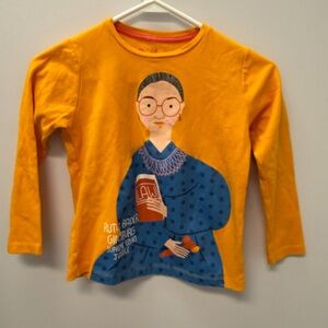 Vibrant Orange Kids Long Sleeve Shirt with Graphic Design
